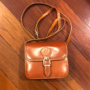 Brown leather crossbody bag